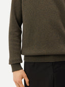 Mouliné Crew-Neck Cashmere Jumper Burnt Olive - Gobi Cashmere #color_burnt-olive