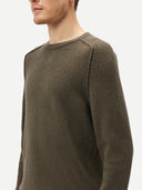 Mouliné Crew-Neck Cashmere Jumper Burnt Olive - Gobi Cashmere #color_burnt-olive