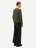 Mouliné Crew-Neck Cashmere Jumper Burnt Olive - Gobi Cashmere #color_burnt-olive