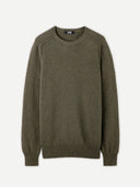 Men's Mouliné Crew-Neck Cashmere Jumper Burnt Olive - Gobi Cashmere #color_burnt-olive