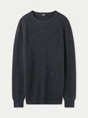 Men's Mouliné Crew-Neck Cashmere Jumper Charcoal - Gobi Cashmere #color_charcoal