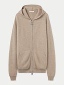 Women's Organic Color Zip Hoodie with Pockets Taupe - Gobi Cashmere #color_warm-grey