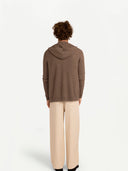 Women's Organic Color Zip Hoodie with Pockets Taupe - Gobi Cashmere #color_taupe
