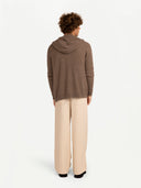Women's Organic Color Zip Hoodie with Pockets Taupe - Gobi Cashmere #color_taupe