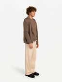 Women's Organic Color Zip Hoodie with Pockets Taupe - Gobi Cashmere #color_taupe