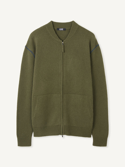 Men’s Cashmere Jacket with Zip Closure