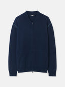 Navy blue zip-up hoodie on a light gray background #color_navy