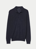 Men's Quality Silk Cashmere Polo Shirt for Men Black | GOBI Cashmere #color_charcoal
