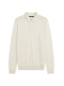 Men's Cashmere Silk Polo Marshmallow - Gobi Cashmere