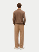Organic Colour Essential Cashmere Polo Jumper Taupe - Gobi Cashmere