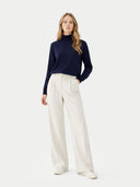 Essential Cashmere Mock Neck Jumper Navy - Gobi Cashmere