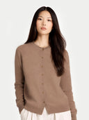 Organic Colour Essential Cashmere Crewneck Cardigan