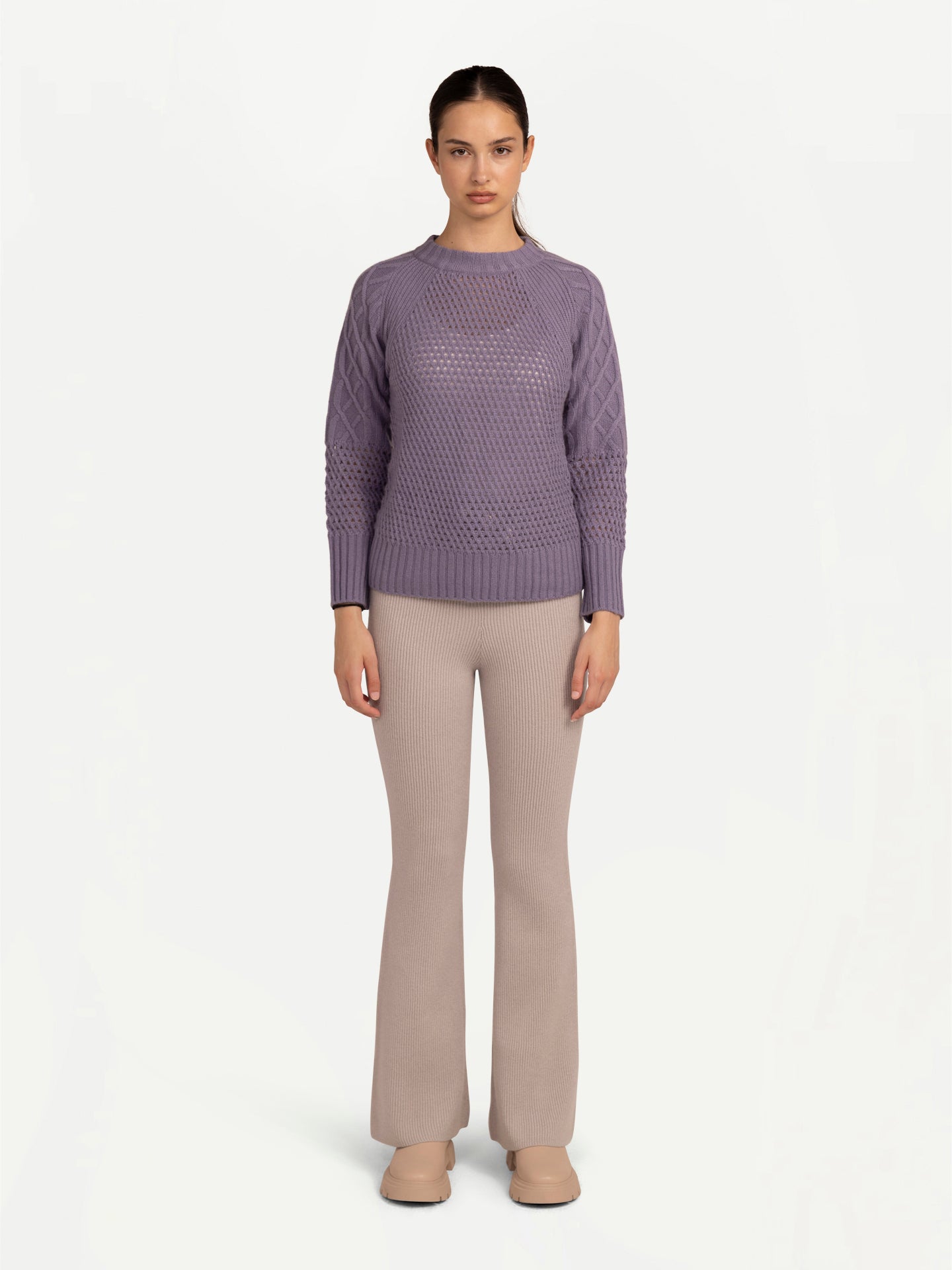 Cashmere Ribbed-Knit Trousers