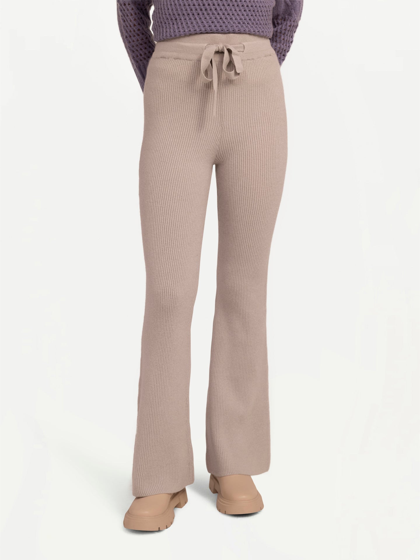 Cashmere Ribbed-Knit Trousers