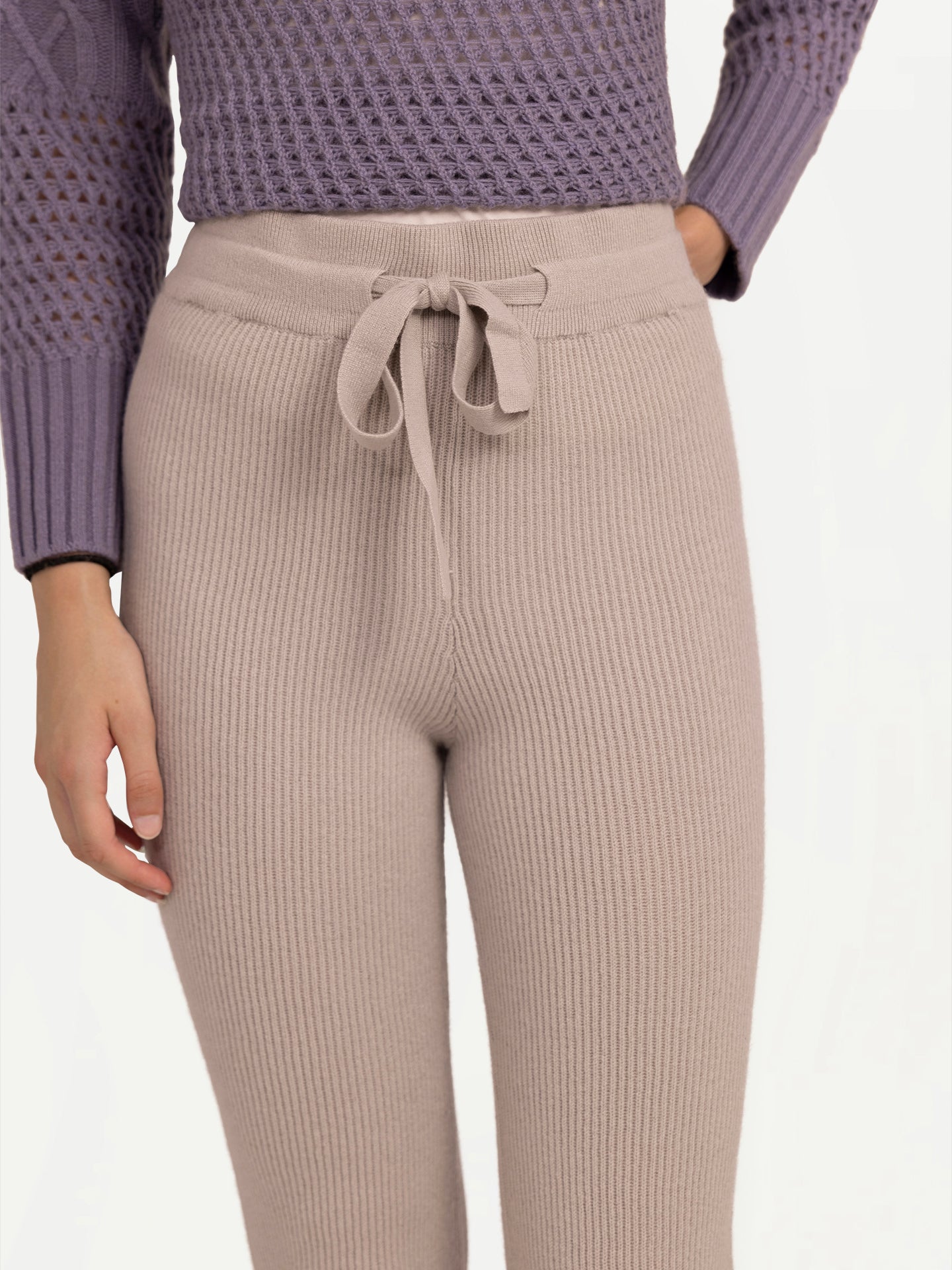 Cashmere Ribbed-Knit Trousers