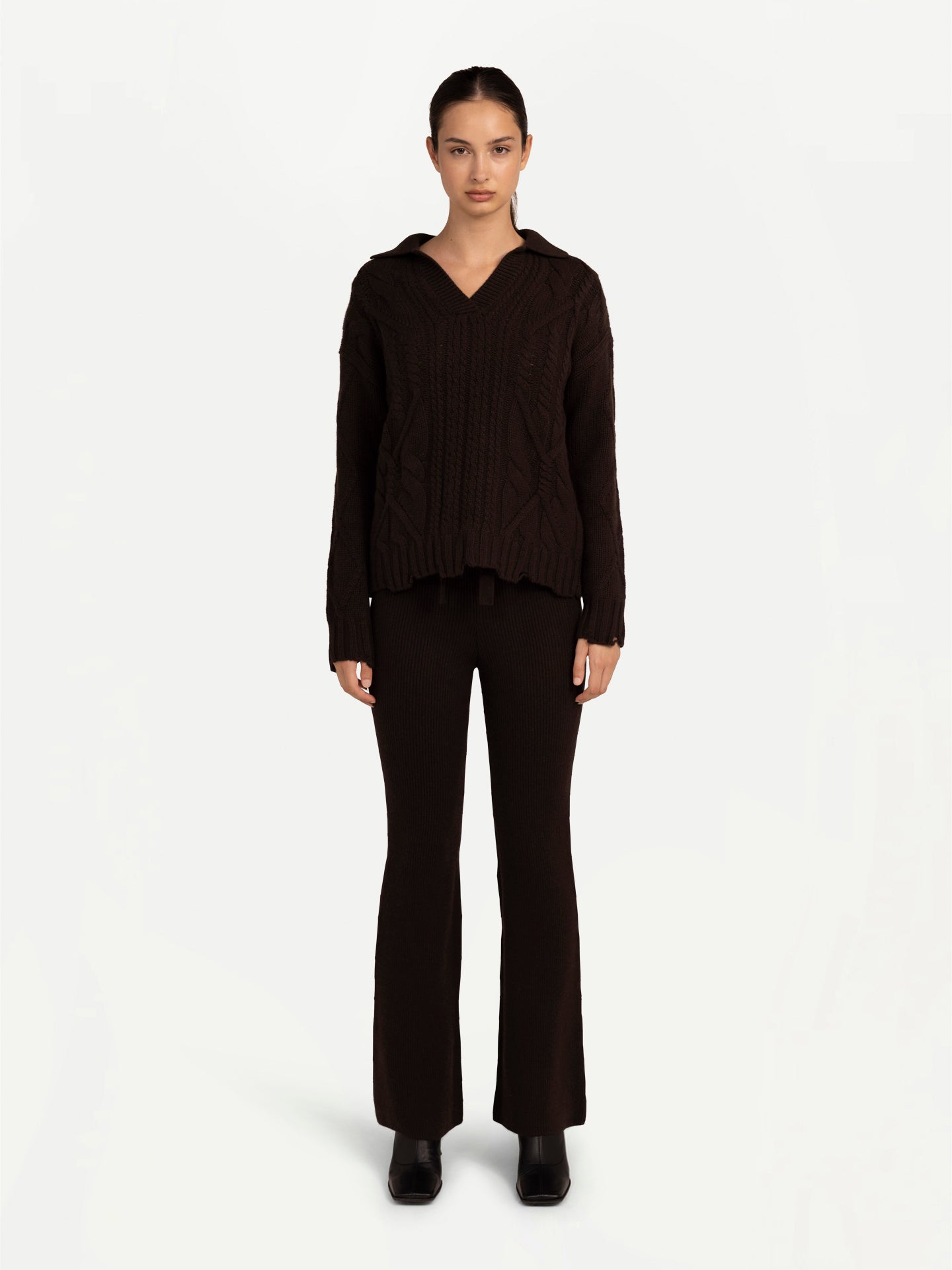 Cashmere Ribbed-Knit Trousers