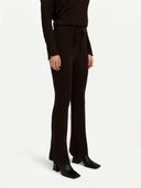 Women's Cashmere Ribbed-Knit Trousers Brown - Gobi Cashmere #color_wren