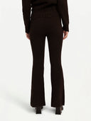 Women's Cashmere Ribbed-Knit Trousers Brown - Gobi Cashmere #color_wren
