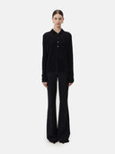 Women's High-Quality Women's Cashmere Polo Black | GOBI Cashmere #color_black