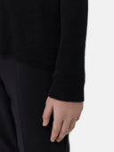 Women's High-Quality Women's Cashmere Polo Black | GOBI Cashmere #color_black