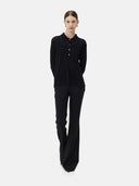Women's High-Quality Women's Cashmere Polo Black | GOBI Cashmere #color_black