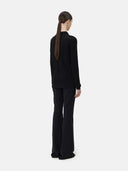 Women's High-Quality Women's Cashmere Polo Black | GOBI Cashmere #color_black