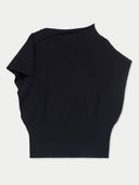Black sleeveless top on a light gray background