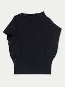 Black sleeveless top on a light grey background