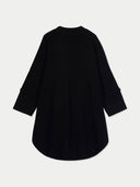 Cashmere Button-Front Poncho Black - Gobi Cashmere #color_black