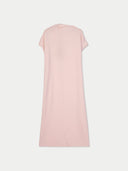 Cashmere Tie-Neck Dress in Peach Blush — Gobi Cashmere #color_light-blush