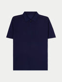 Cashmere Silk Half- Zip Polo Top Mood Indigo - Gobi Cashmere