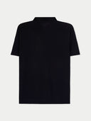 Cashmere Silk Half- Zip Polo Top Black - Gobi Cashmere