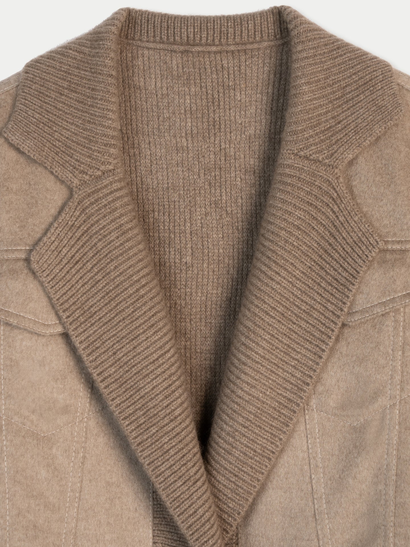 Women's Organic Cashmere Notched-Lapel Cashmere Coat Taupe - Gobi Cashmere