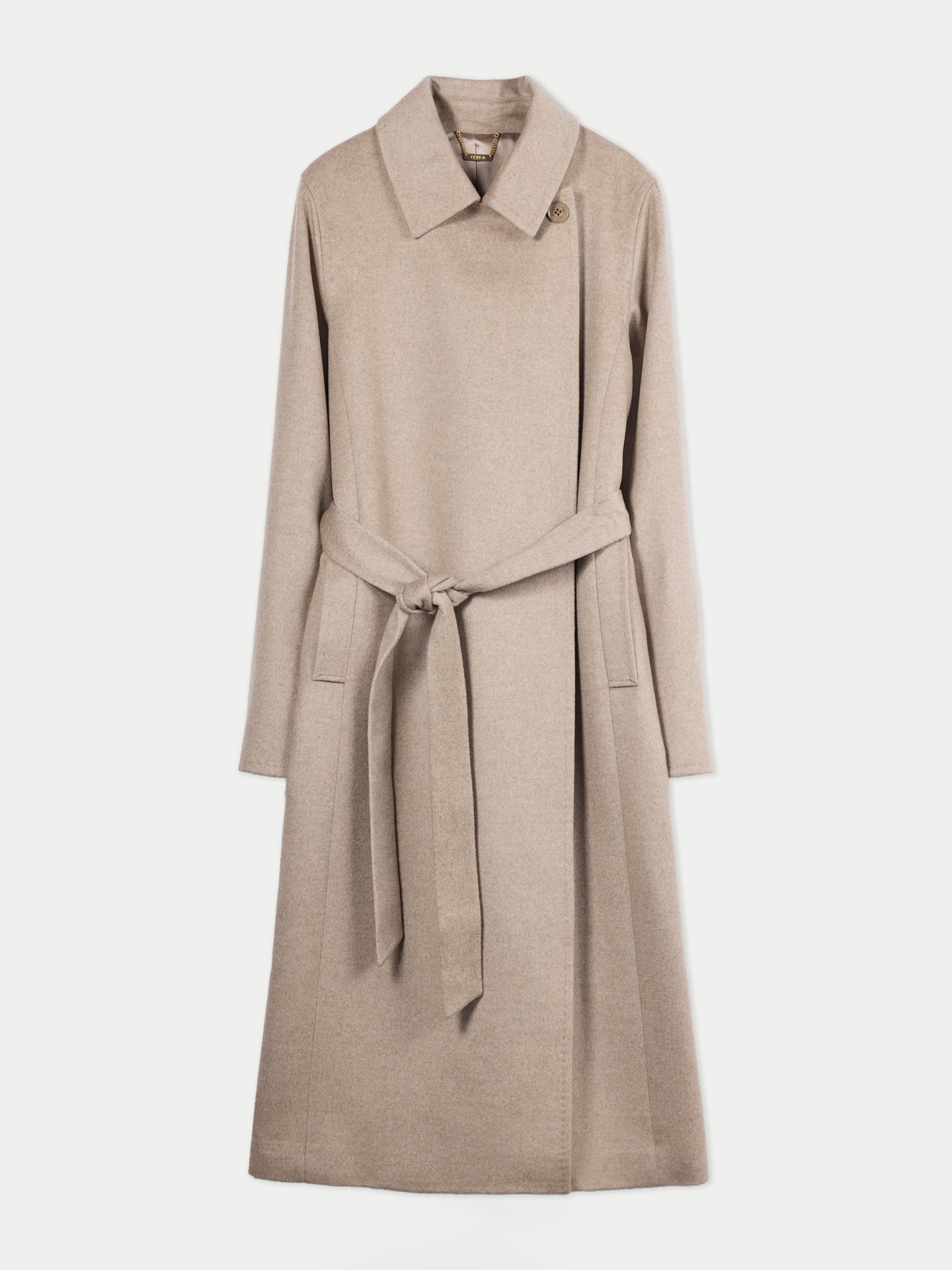 Organic Colour Cashmere Wrap Coat with Belt