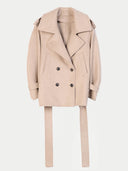Beige trench coat on a white background