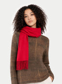 Cashmere Fringed Scarf Barberry - Gobi Cashmere