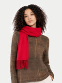 Cashmere Fringed Scarf Barberry - Gobi Cashmere #color_barberry