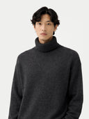 Men's Cashmere Turtleneck Charcoal - Gobi Cashmere