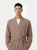 Organic Colour Men's Cashmere Robe Taupe - Gobi Cashmere
