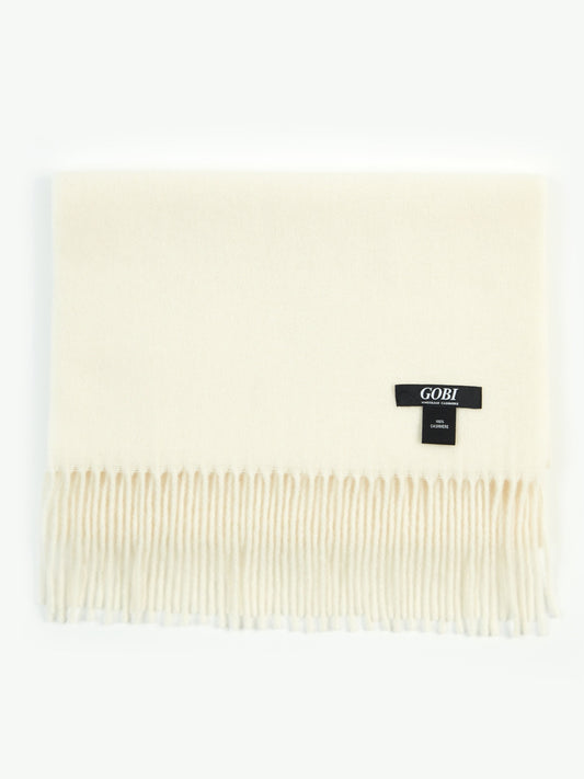 Organic Color Cashmere Fringe Scarf