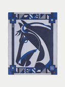 Cashmere Horse Jacquard Throw White - Gobi Cashmere