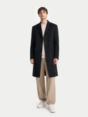 Cashmere Classic Lapel Coat Black - Gobi Cashmere