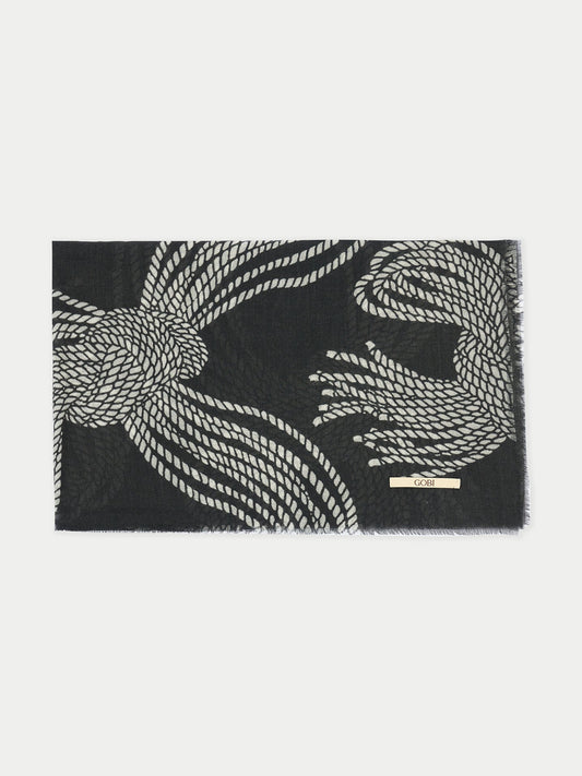 Rope Knot Printed Cashmere Shawl