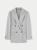 Women's Double-Breasted Cashmere Blazer Vapor Blue - GOBI Country-Chic Collection #color_vapor-blue