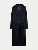 Women’s Belted Double-Breasted Cashmere Coat | GOBI UK #color_black