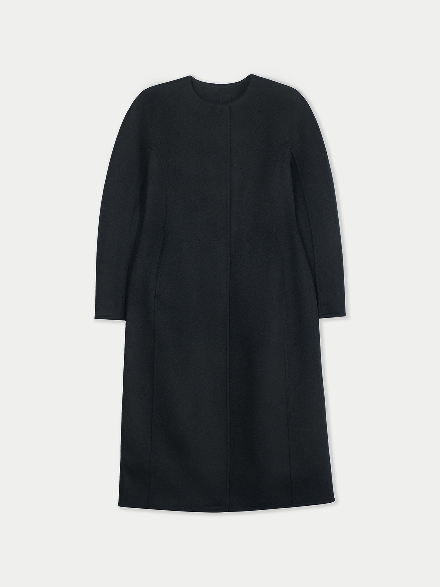Oval-Sleeve Cashmere Coat