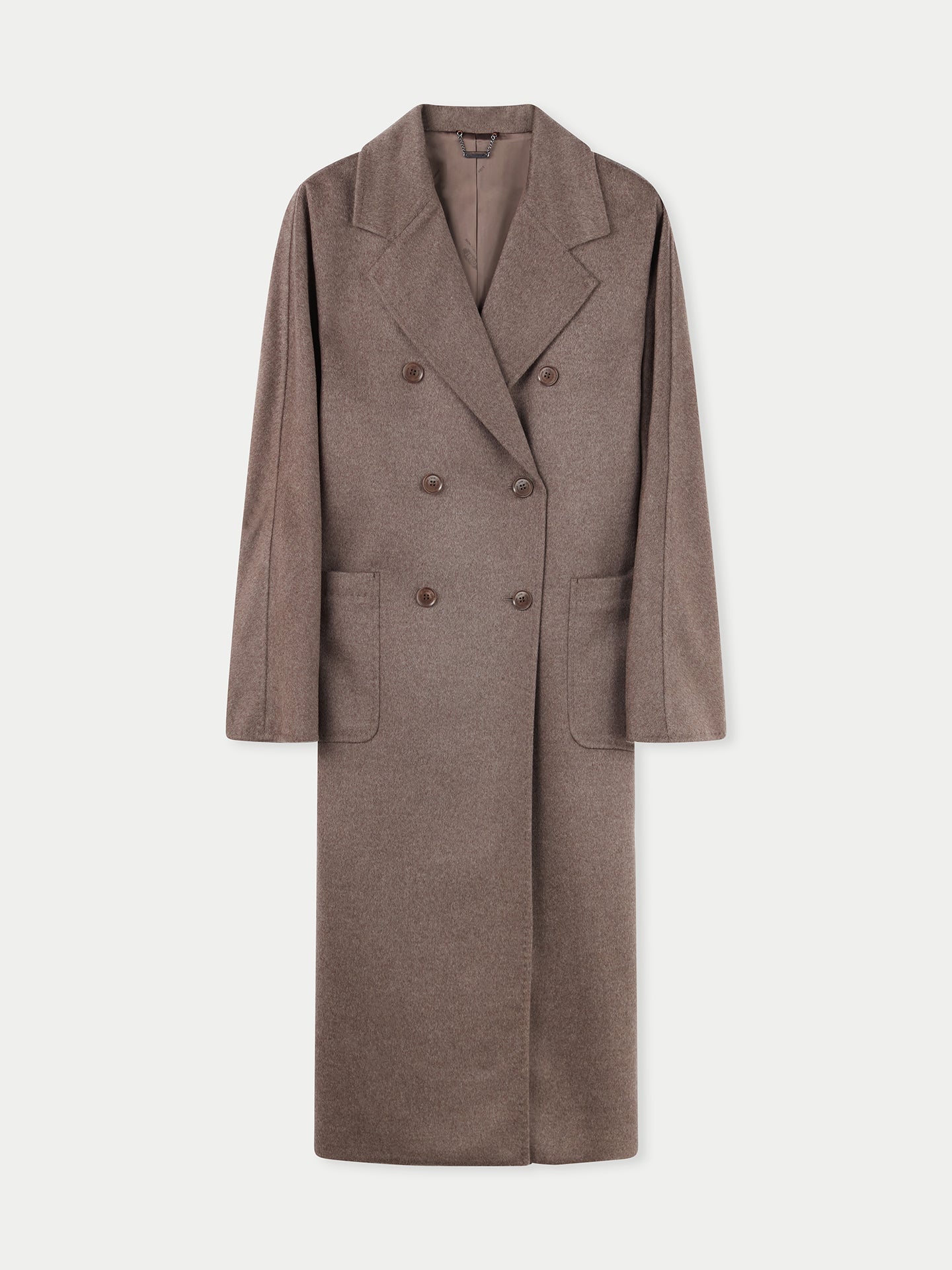 Women's Double Cashmere Breasted Long Coat cacao - Gobi Cashmere