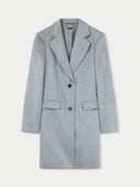 Women's Cashmere Coat with Notched Lapel Vapor Blue - Gobi Cashmere #color_vapor-blue