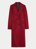 Cashmere Peak-lapel Long Coat Bordeaux - Gobi Cashmere