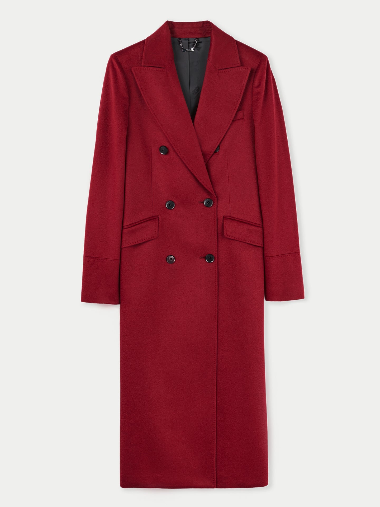 Cashmere Peak-lapel Long Coat
